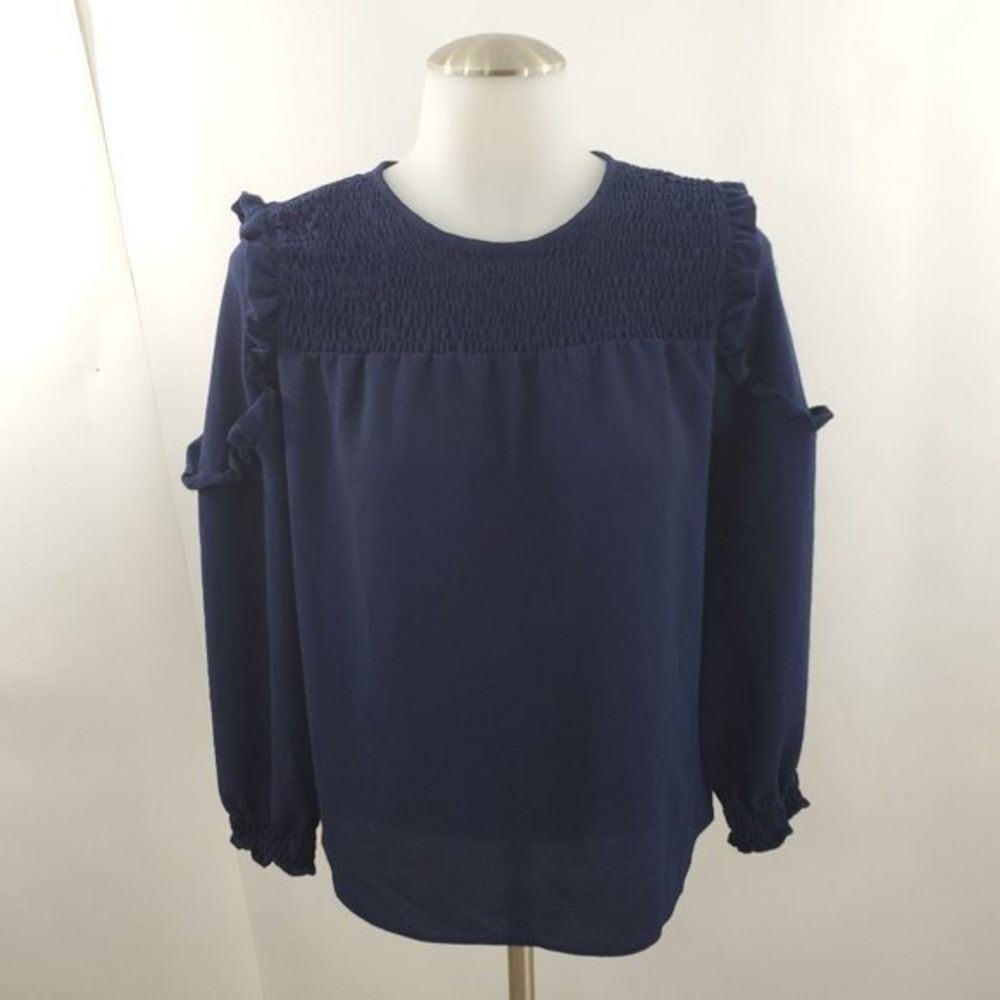 Moa Moa Girls Shirt L Kids‎ Children Ruffle Dark Bl